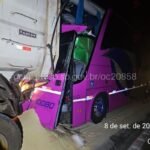 Acidente com ônibus e caminhão deixa 8 feridos na Castello Branco