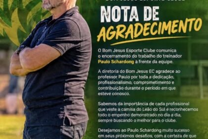 Bom Jesus demite técnico após a derrota para o Mineiros