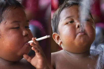 Como está o bebê que fumava 40 cigarros por dia aos 2 anos de idade na Indonésia? Veja fotos