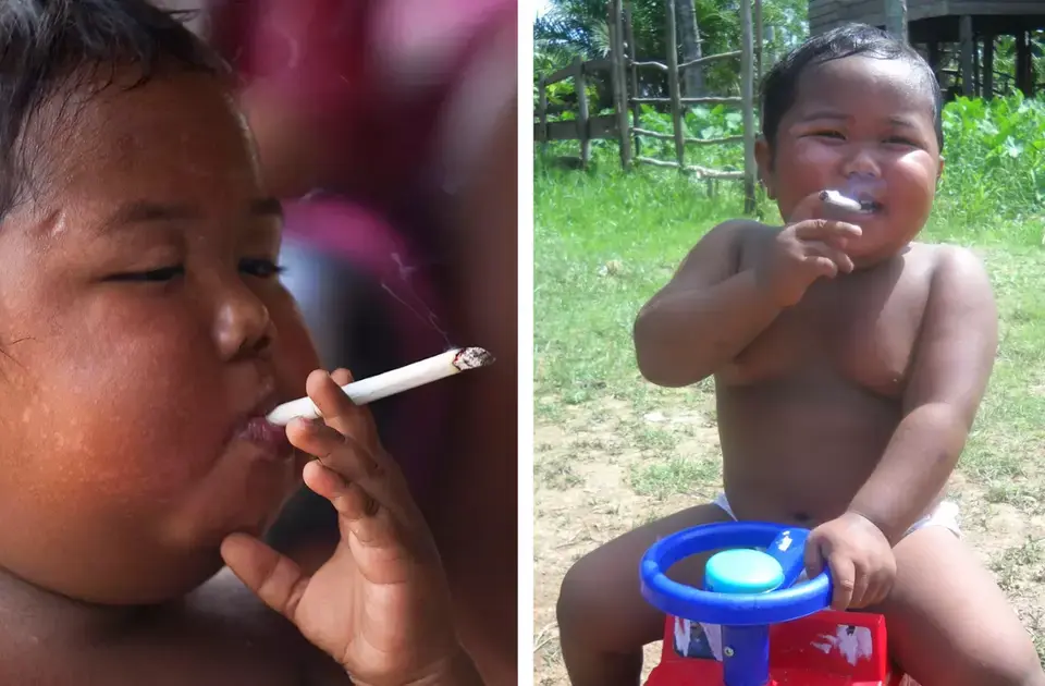 feed-image-1788984638 Como está o bebê que fumava 40 cigarros por dia aos 2 anos de idade na Indonésia? Veja fotos