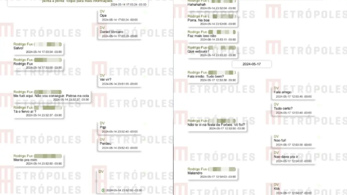 feed-image-1789498372 ‘Tapete vermelho’: veja prints da conversa de Vorcaro com filho do ministro Luiz Fux