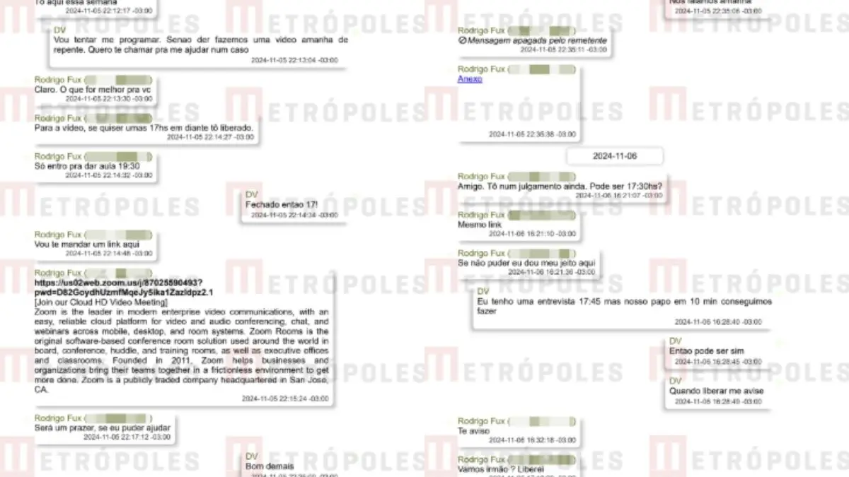 feed-image-1789498376 ‘Tapete vermelho’: veja prints da conversa de Vorcaro com filho do ministro Luiz Fux