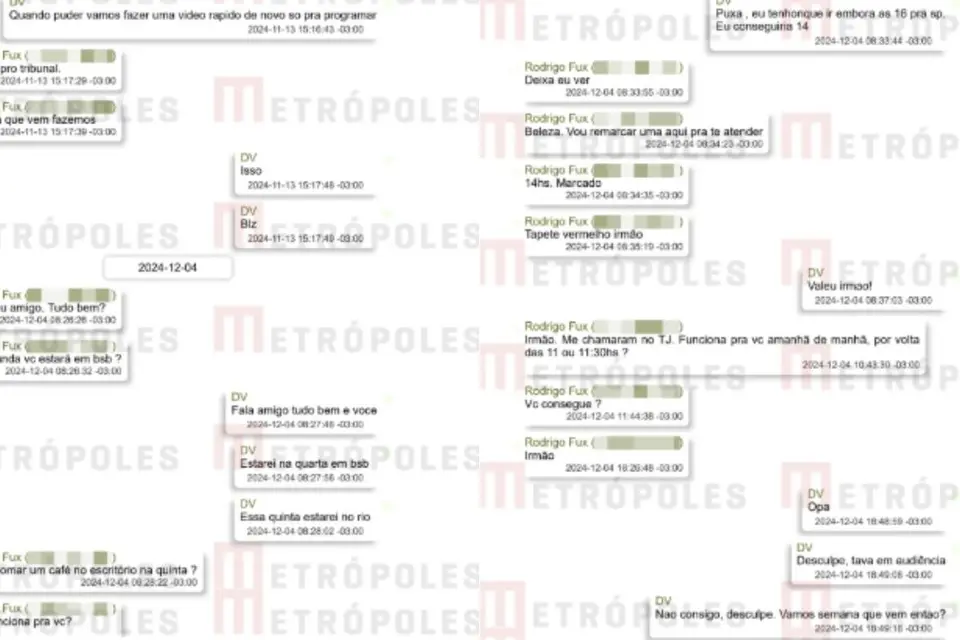 feed-image-1789498381 ‘Tapete vermelho’: veja prints da conversa de Vorcaro com filho do ministro Luiz Fux