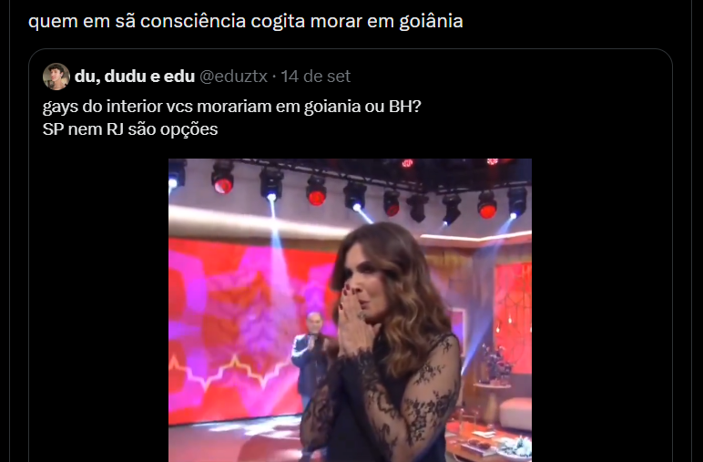 feed-image-1789684907 ‘Quem em sã consciência cogita morar em Goiânia?’: pergunta viraliza no X e goianos respondem