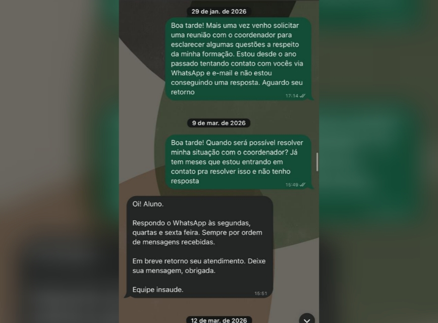 feed-image-1789758792-1 ‘Não consigo resposta’: estudante relata dificuldades para receber diploma após concluir curso em faculdade de Goiânia