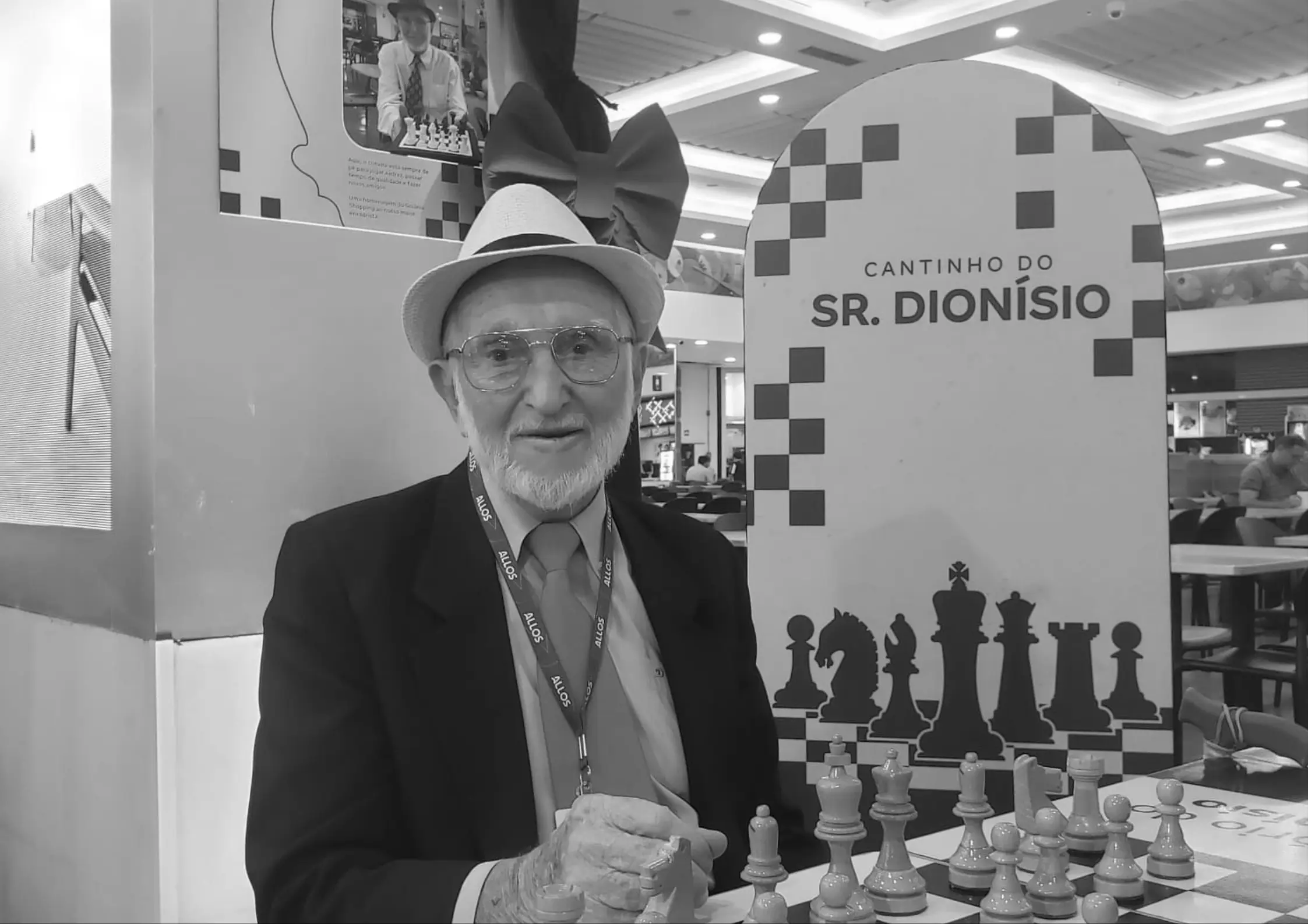 Morre aos 96 anos Dionísio Sganzerla, que há mais de 20 anos reunia enxadristas em shopping de Goiânia