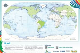 No 7/9, IBGE libera download de mapas com Brasil no centro do mundo