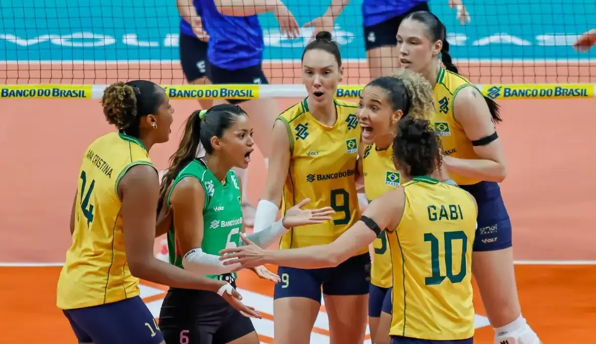 Sem perder nenhum set, Brasil garante vaga em Los Angeles no vôlei feminino