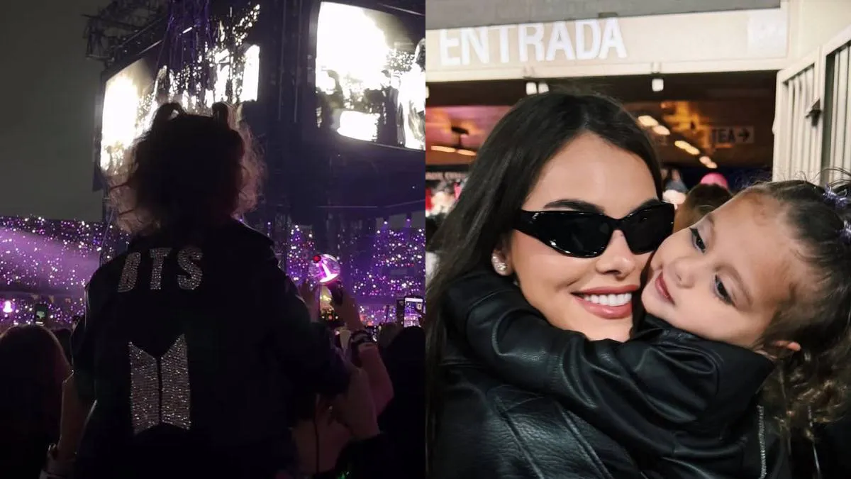Amanda Kimberlly leva Helena, filha com Neymar, ao show do BTS