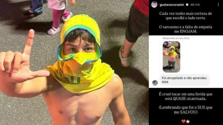 Ator de ‘Pantanal’ exibe apoio político, sofre ataque sobre atropelamento e rebate: “Falta de empatia”