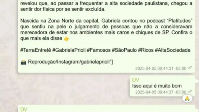 Banco Master pagou Gabriela Prioli por vídeos apresentados como opinião; veja conversas