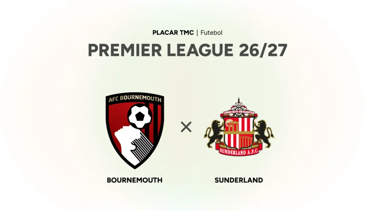 Bournemouth x Sunderland: onde assistir ao vivo e horário | Premier League 2026/27