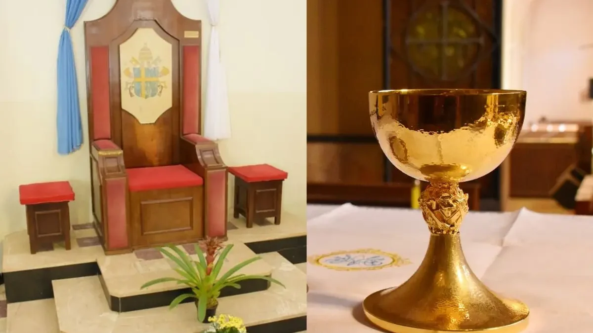 Cátedra e cálice guardam memória da visita de João Paulo II a Goiânia, há 35 anos