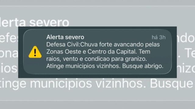 Defesa Civil emite alerta de chuva forte para zonas Oeste e Central de São Paulo