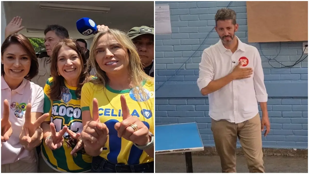 DF: Michelle e Kicis acompanham Celina em votação; Grass vota com vice e esposa