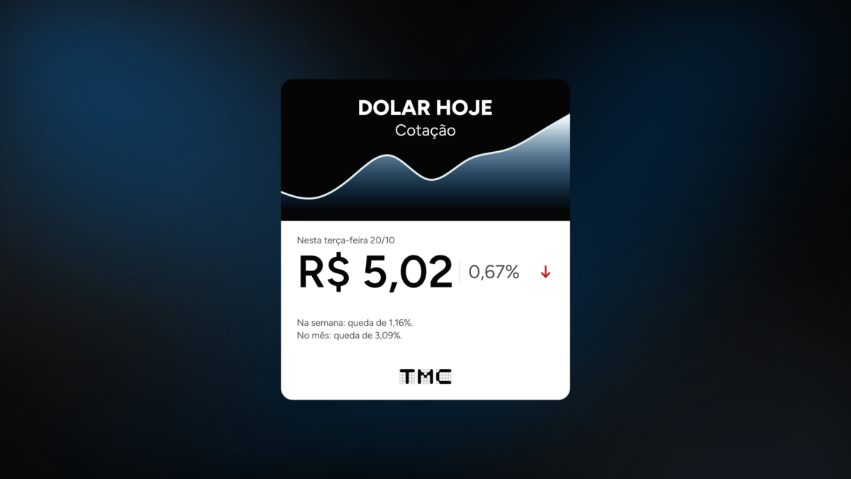 Dólar hoje: cotação cai para R$ 5,02 nesta terça-feira (20)
