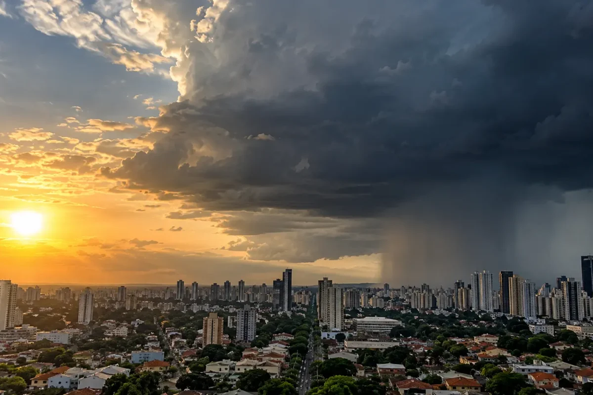 Goiânia terá calor de 37°C, temporais e queda de 9°C na temperatura esta semana
