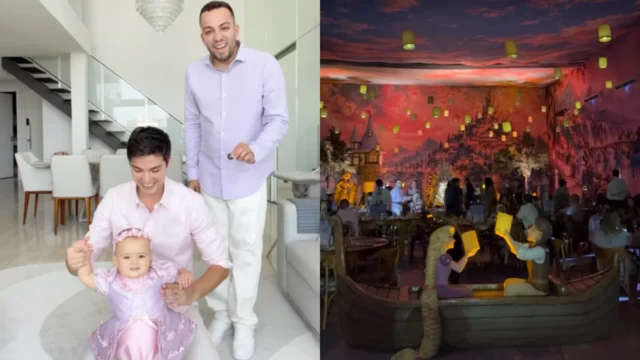 Lucas Rangel transforma aniversário de 1 ano da filha em cenário de Enrolados