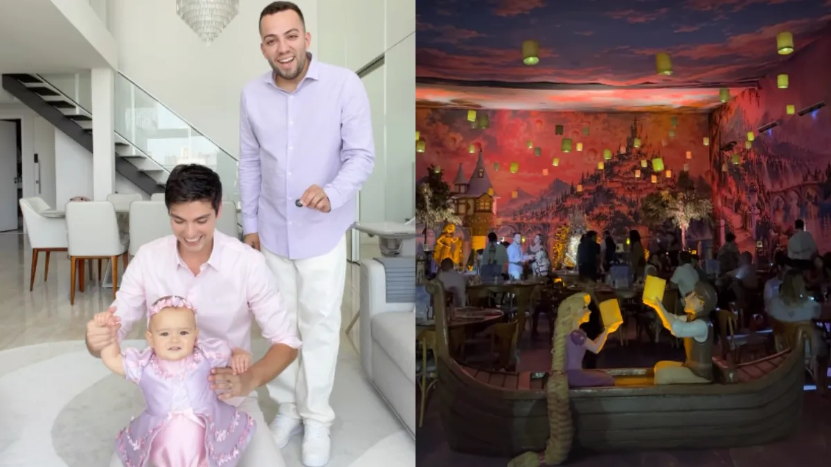 Lucas Rangel transforma aniversário de 1 ano da filha em cenário de Enrolados