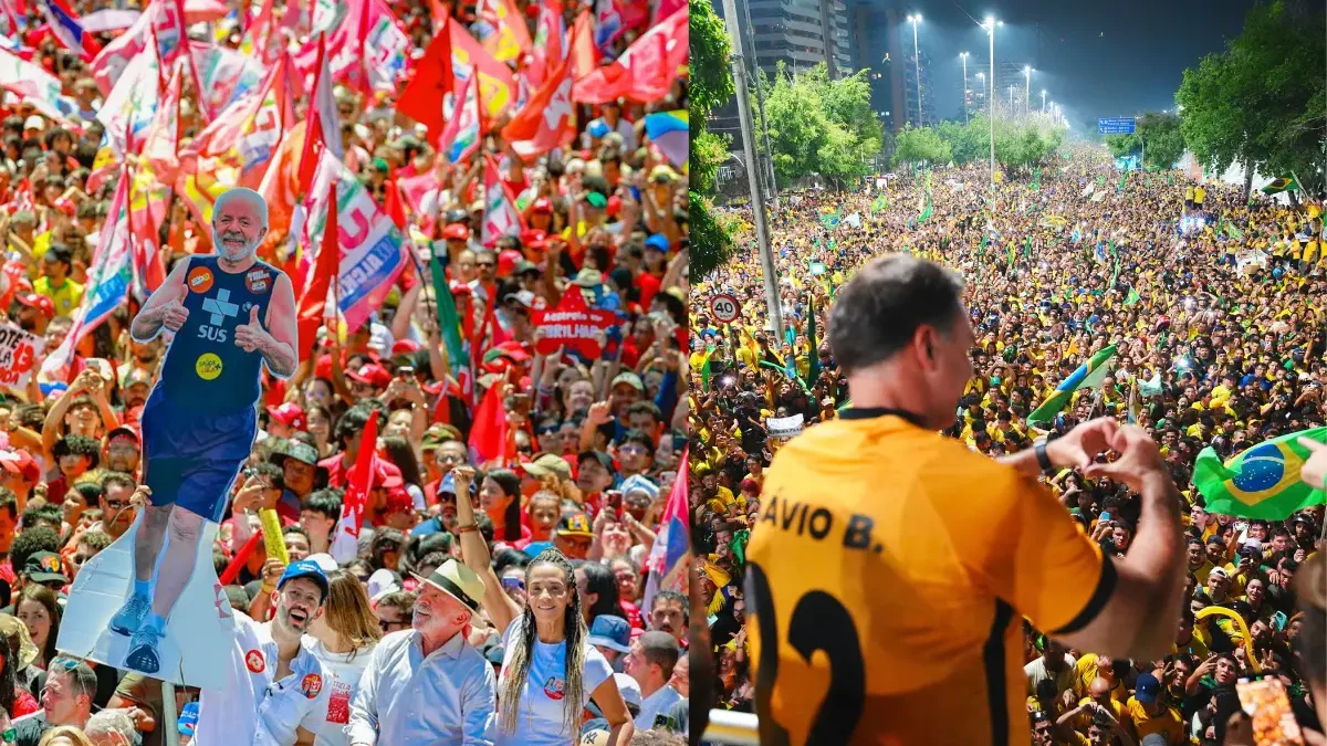 Lula e Flávio Bolsonaro mobilizam apoiadores em Goiânia e Aparecida na véspera da votação