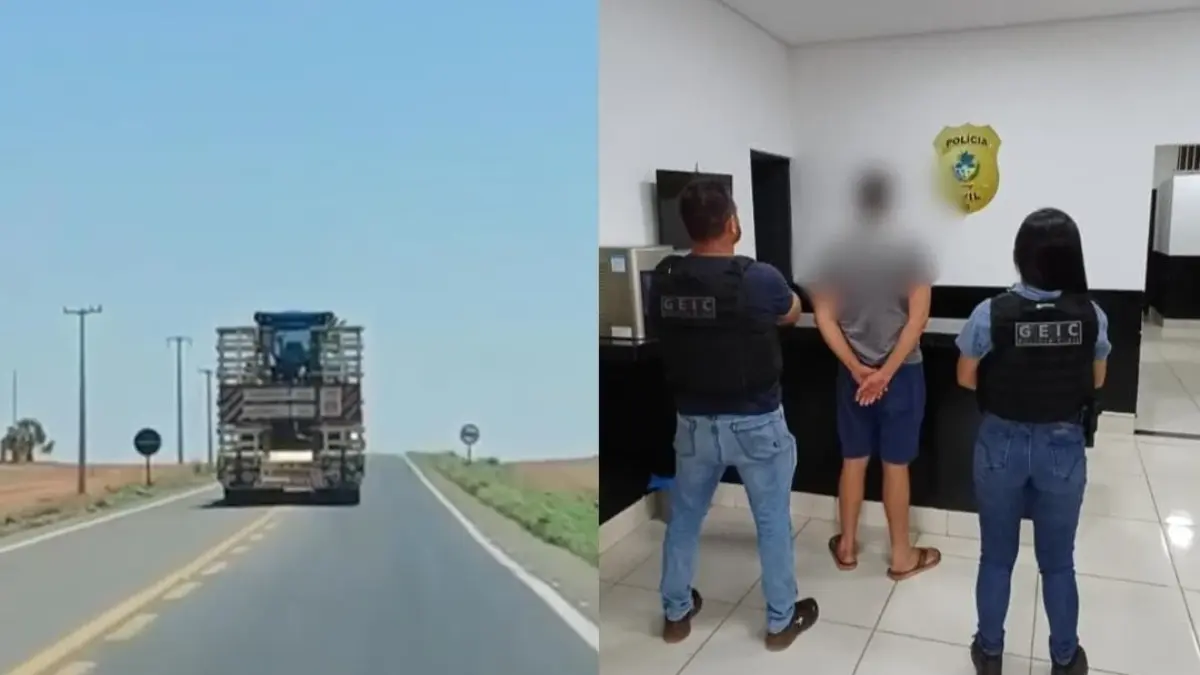 Motorista de carreta é flagrado em ‘zigue-zague’ e confessa que cochilou ao volante em Goiás