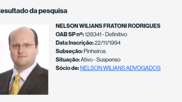 OAB suspende inscrição de Nelson Wilians em meio a investigações por lavagem de dinheiro
