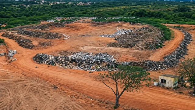 Ossos humanos são encontrados ao lado de restos de caixão em aterro sanitário de Niquelândia