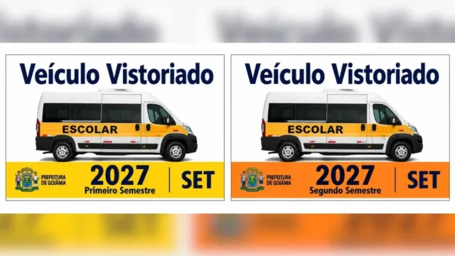 Vans escolares aprovadas em vistoria vão circular com adesivo em Goiânia; veja como identificar